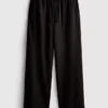 Textured wide leg pants