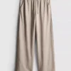 Textured wide leg pants