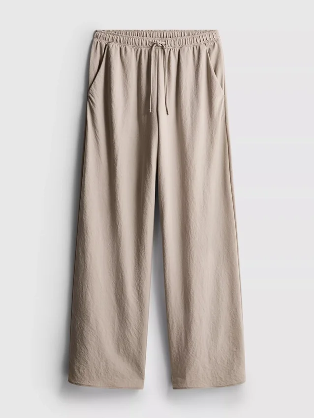 Textured wide leg pants