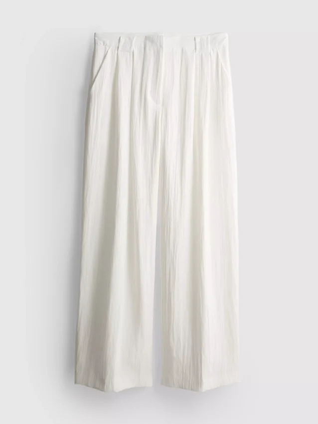 Textured wide leg pants