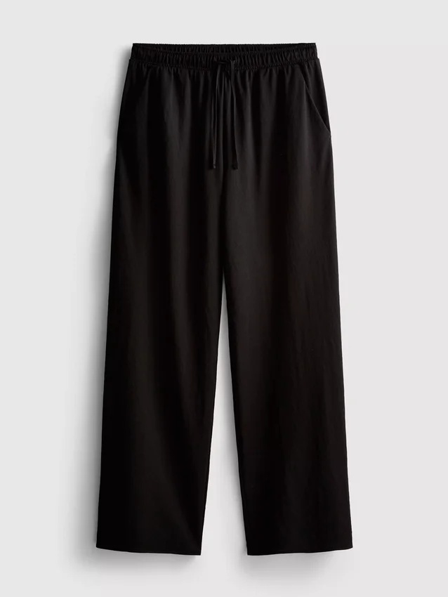 Textured wide leg pants