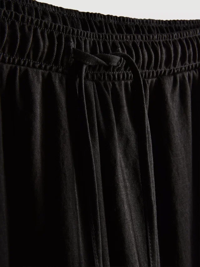 Textured wide leg pants
