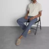 Textured zip-neck polo shirt