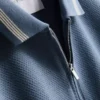 Textured zip-neck polo shirt