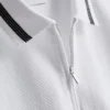 Textured zip-neck polo shirt