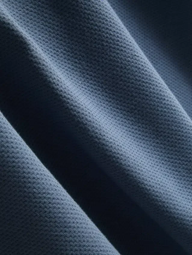 Textured zip-neck polo shirt