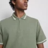 Textured zip-neck polo shirt