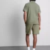 Textured zip-neck polo shirt