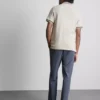 Textured zip-neck polo shirt