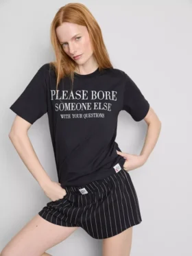 The devil wears prada slogan shorty pajamas