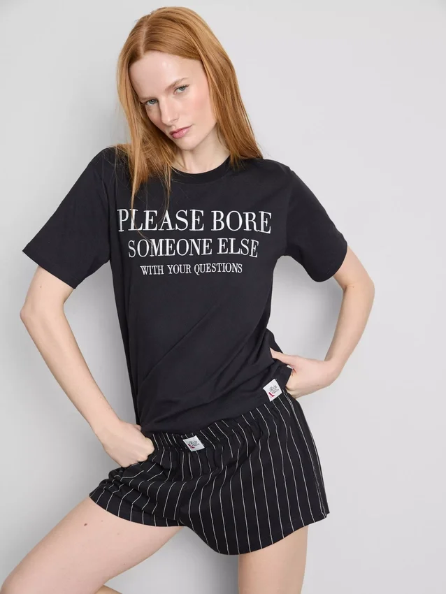 The devil wears prada slogan shorty pajamas