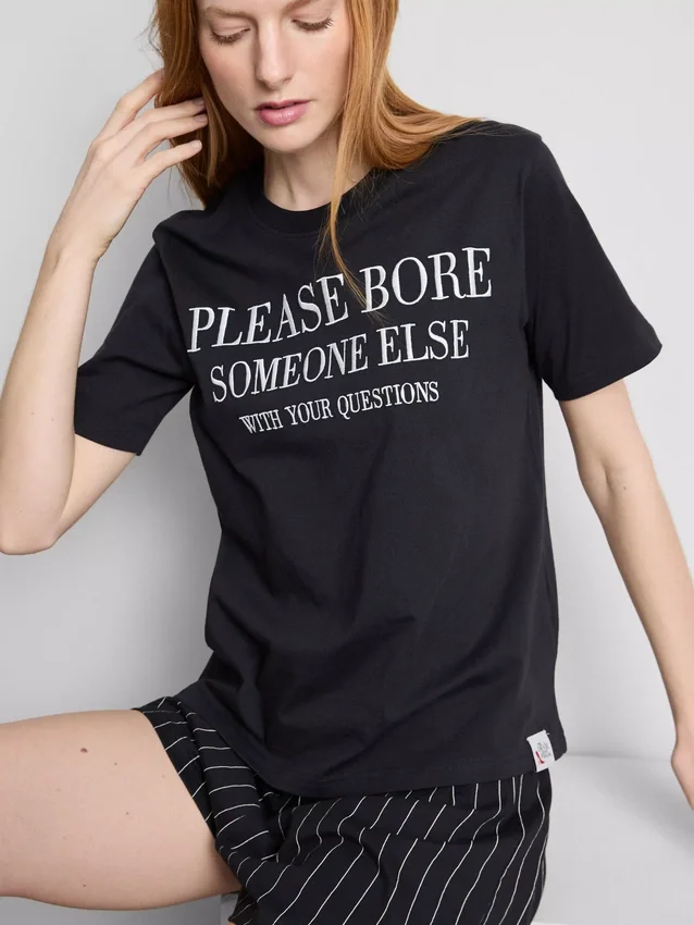 The devil wears prada slogan shorty pajamas