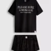 The devil wears prada slogan shorty pajamas