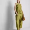 The edit a-line wide-strap linen top