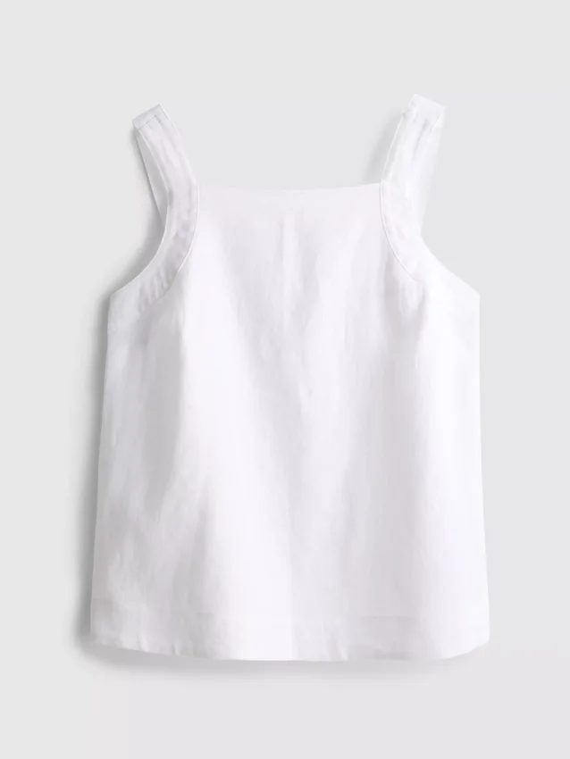 The edit a-line wide-strap linen top