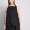 The edit a-line wide-strap linen top