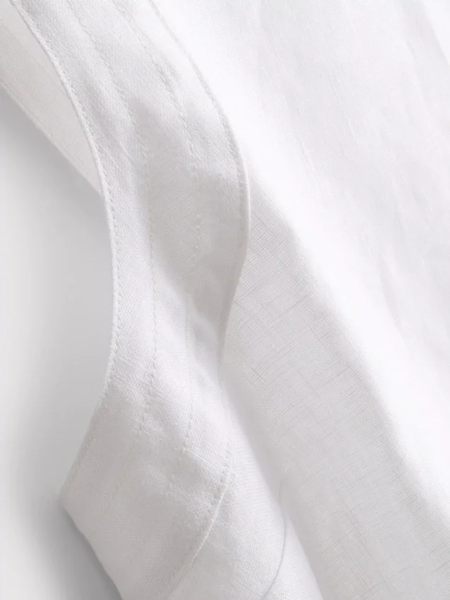The edit a-line wide-strap linen top