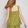 The edit a-line wide-strap linen top