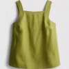 The edit a-line wide-strap linen top