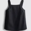 The edit a-line wide-strap linen top