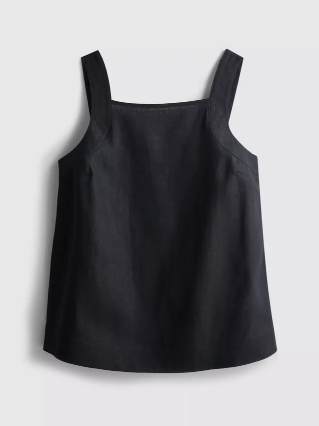 The edit a-line wide-strap linen top