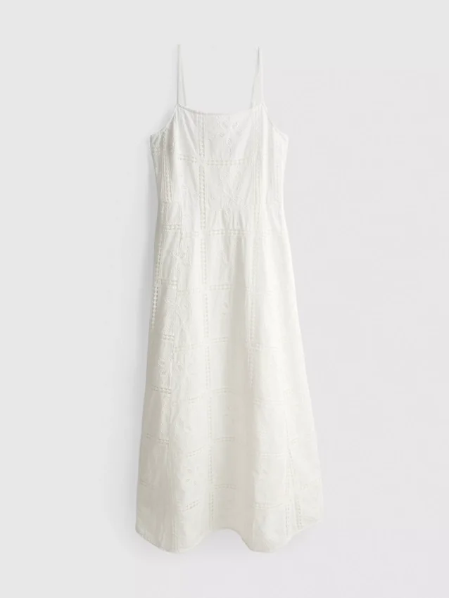 The edit broderie midi dress