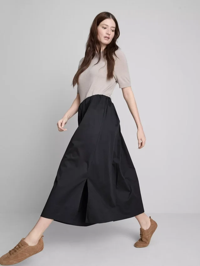 The edit circle cotton midi skirt