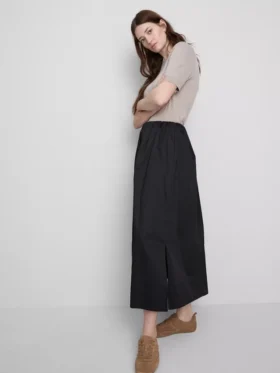 The edit circle cotton midi skirt