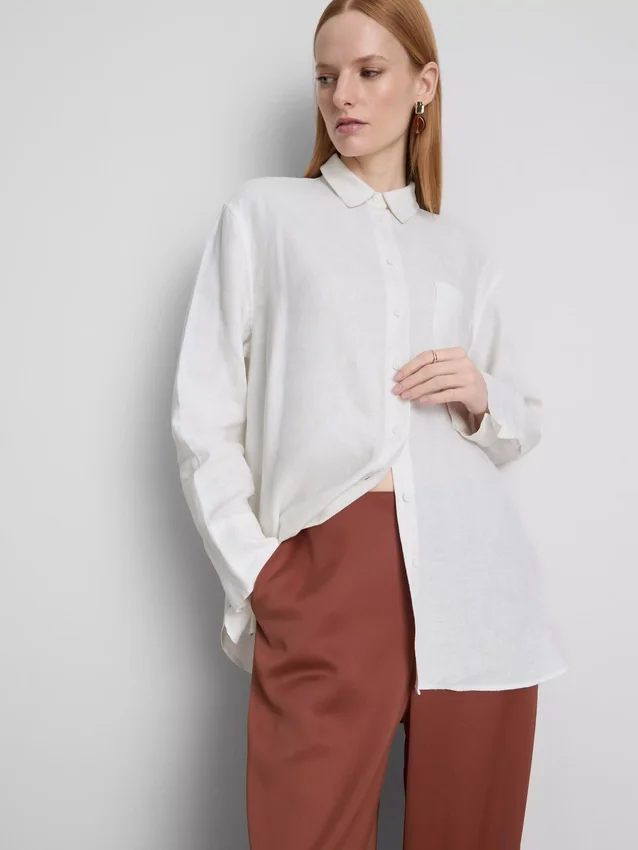 The edit classic linen shirt