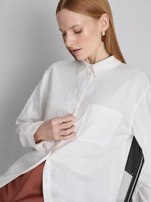 The edit classic linen shirt