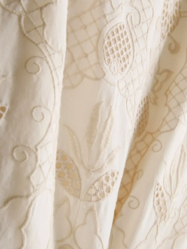 The edit cotton broderie tank top