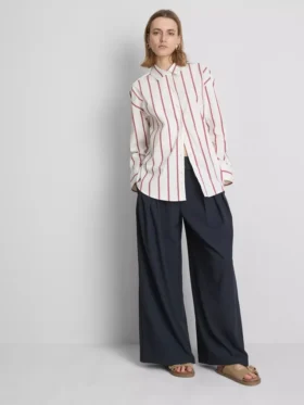 The edit cotton-rich striped poplin shirt