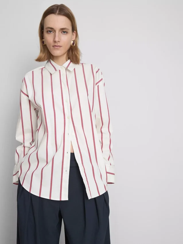 The edit cotton-rich striped poplin shirt