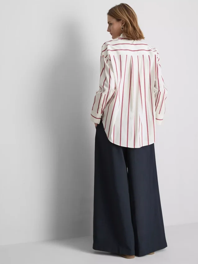 The edit cotton-rich striped poplin shirt