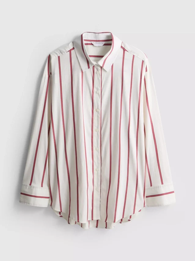 The edit cotton-rich striped poplin shirt