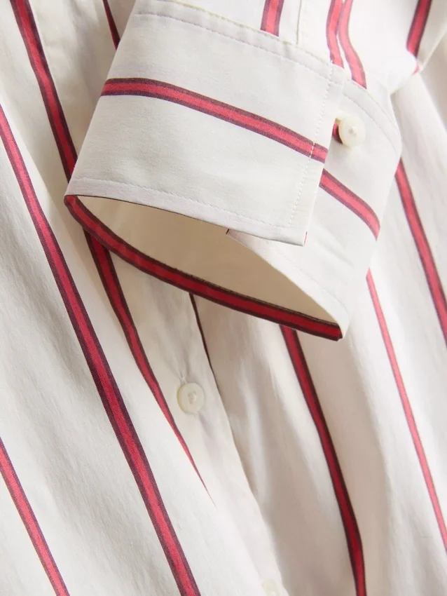 The edit cotton-rich striped poplin shirt