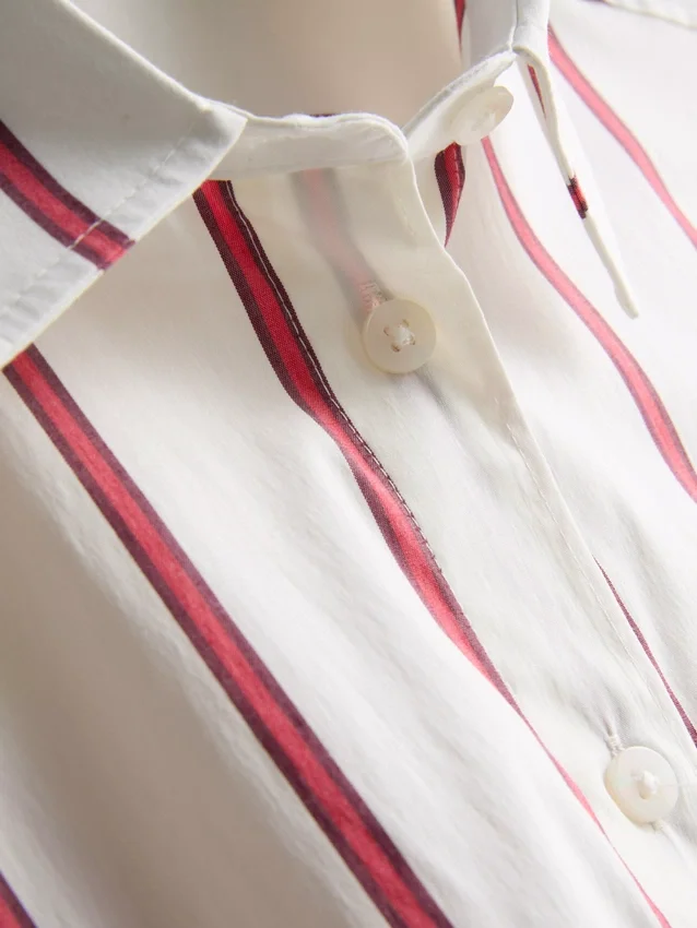 The edit cotton-rich striped poplin shirt