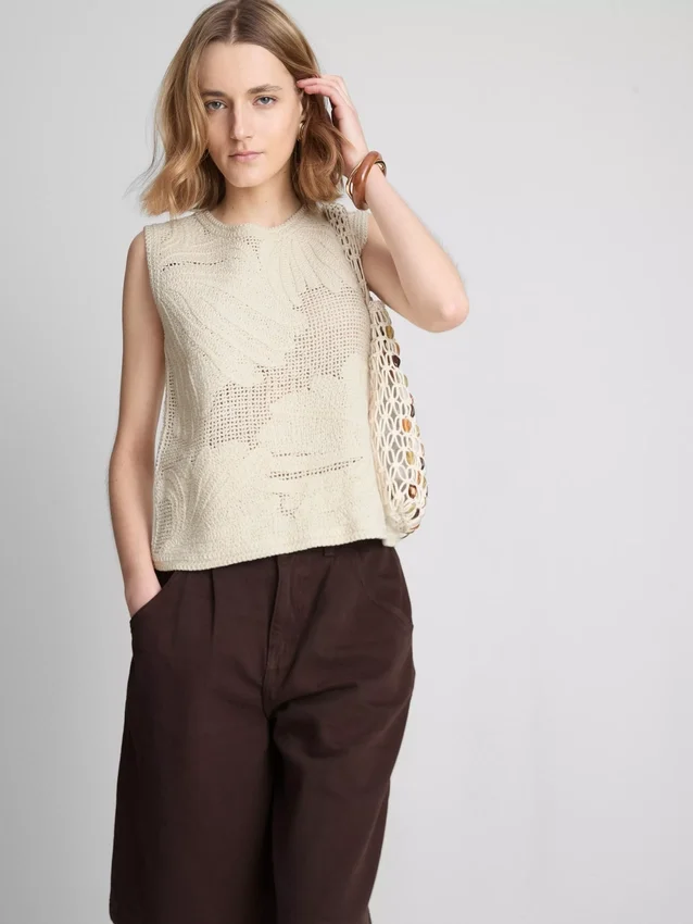 The edit crochet knit tank top