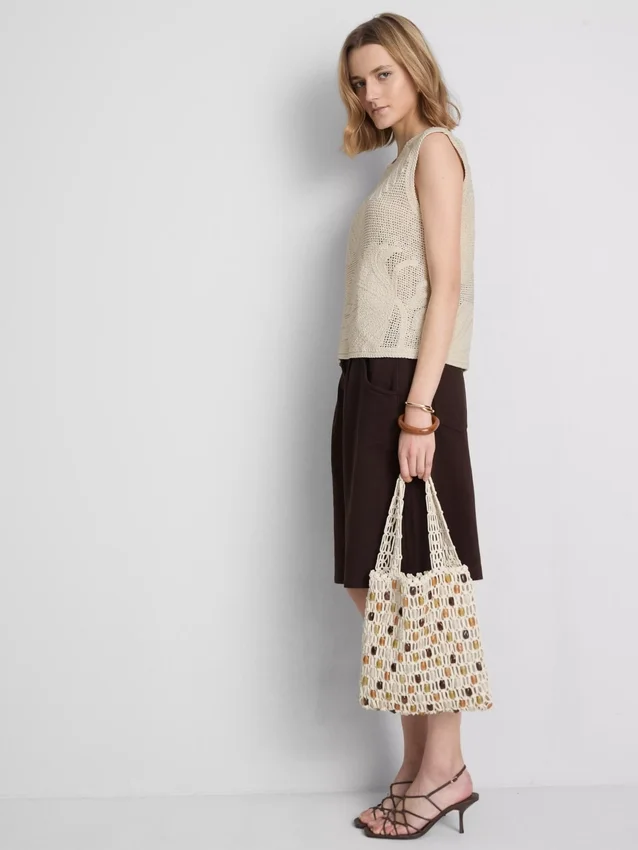 The edit crochet knit tank top