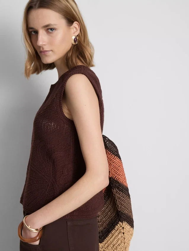 The edit crochet knit tank top