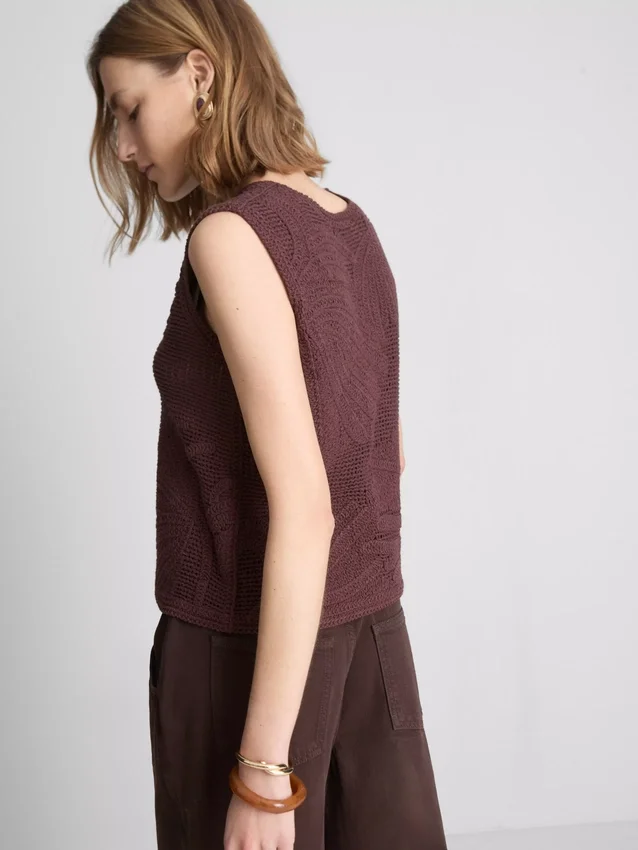 The edit crochet knit tank top