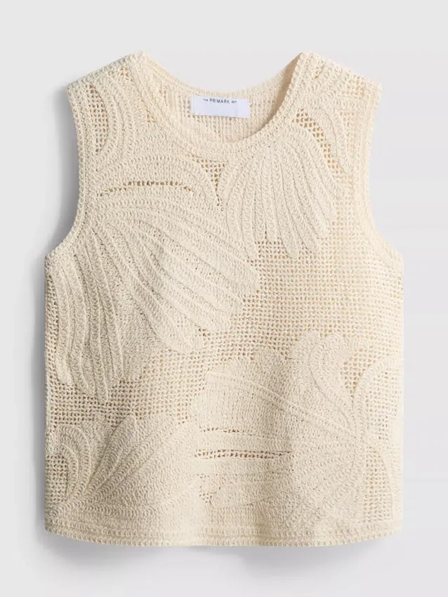 The edit crochet knit tank top