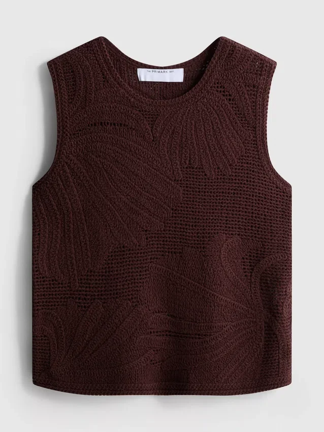 The edit crochet knit tank top