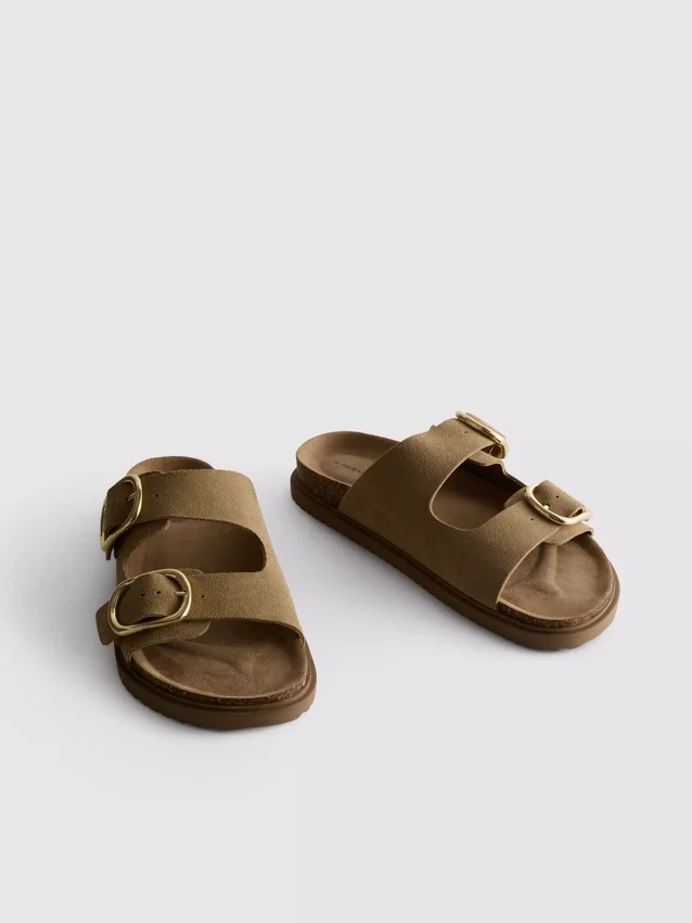The edit double buckle-strap sandals