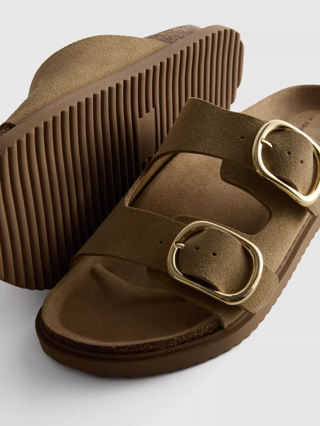 The edit double buckle-strap sandals