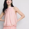The edit draped halter-neck air flow blouse
