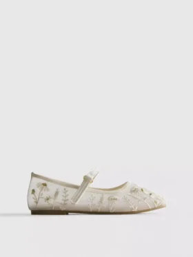 The edit embroidered ballet flats