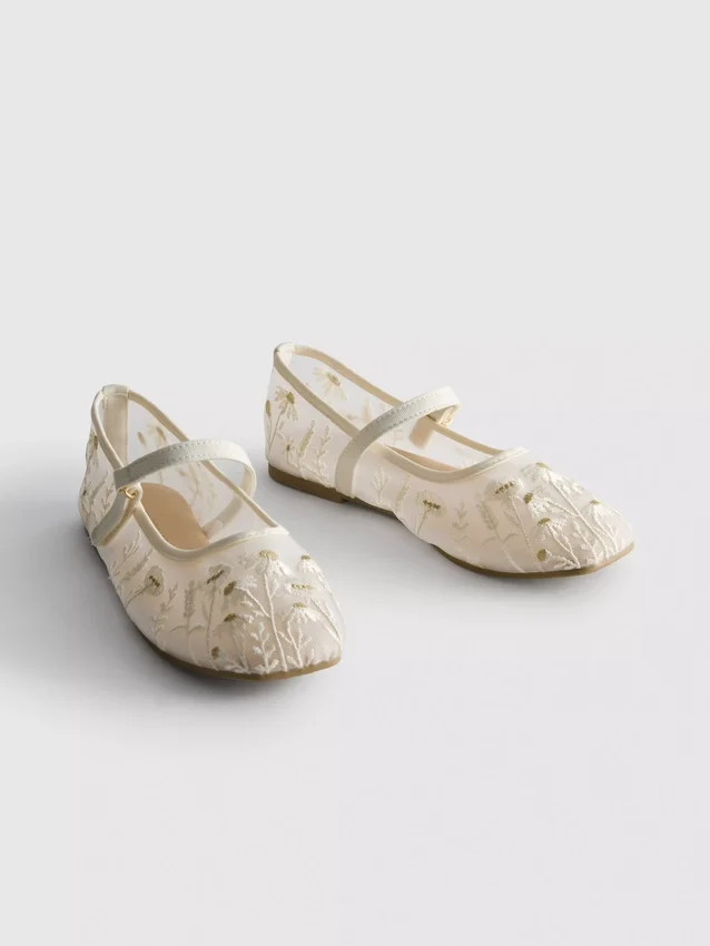 The edit embroidered ballet flats