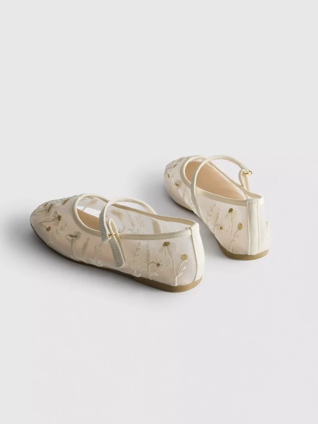 The edit embroidered ballet flats