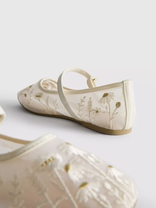 The edit embroidered ballet flats